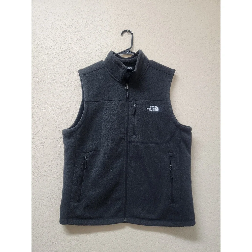 The North Face Gordon Lyons Fleece Sweater Vest Men's Size XL Gray Full Zip